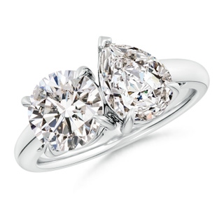 8mm IJI1I2 Round & Pear Diamond Two-Stone Engagement Ring in P950 Platinum