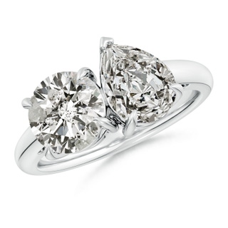 8mm KI3 Round & Pear Diamond Two-Stone Engagement Ring in P950 Platinum