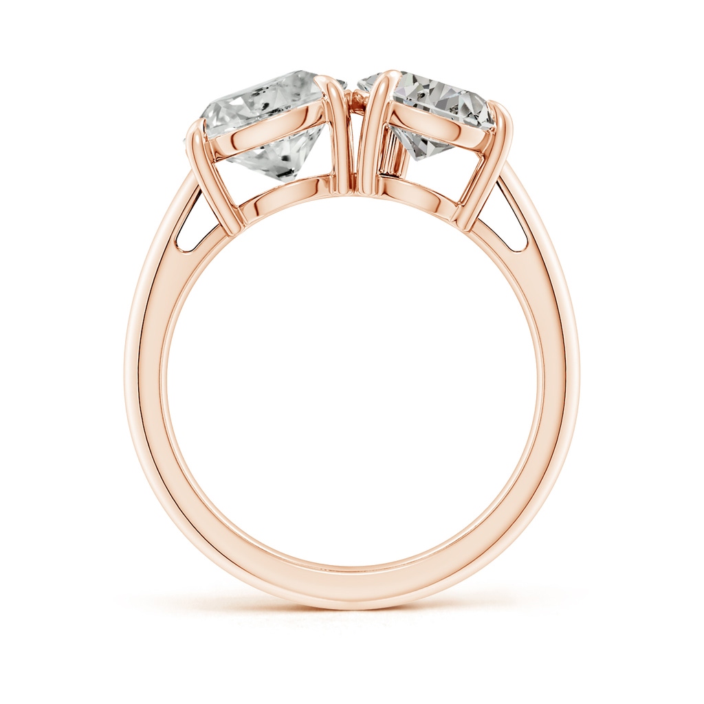 8mm KI3 Round & Pear Diamond Two-Stone Engagement Ring in Rose Gold Side 199