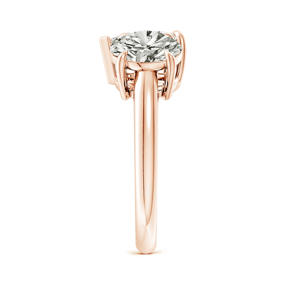 8mm KI3 Round & Pear Diamond Two-Stone Engagement Ring in Rose Gold Side 299