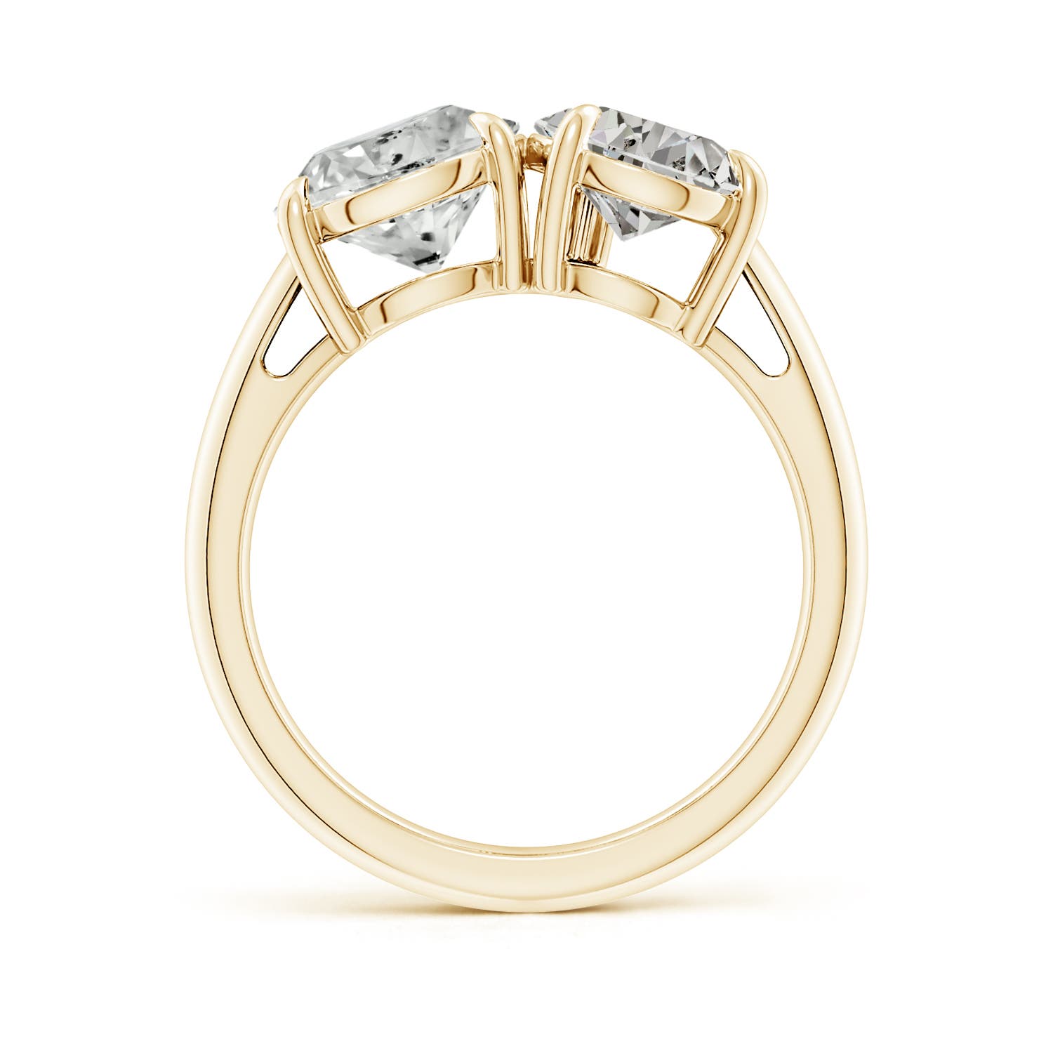8mm KI3 Round & Pear Diamond Two-Stone Engagement Ring in Yellow Gold - side 2