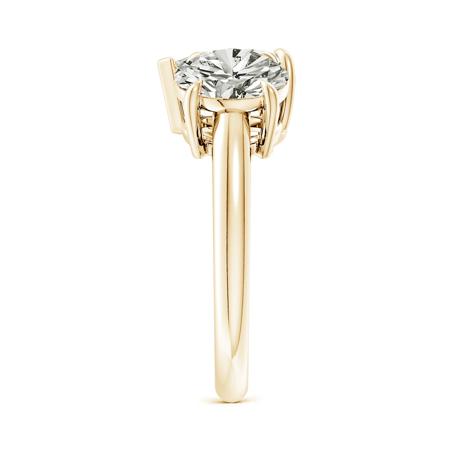8mm KI3 Round & Pear Diamond Two-Stone Engagement Ring in Yellow Gold - side 3