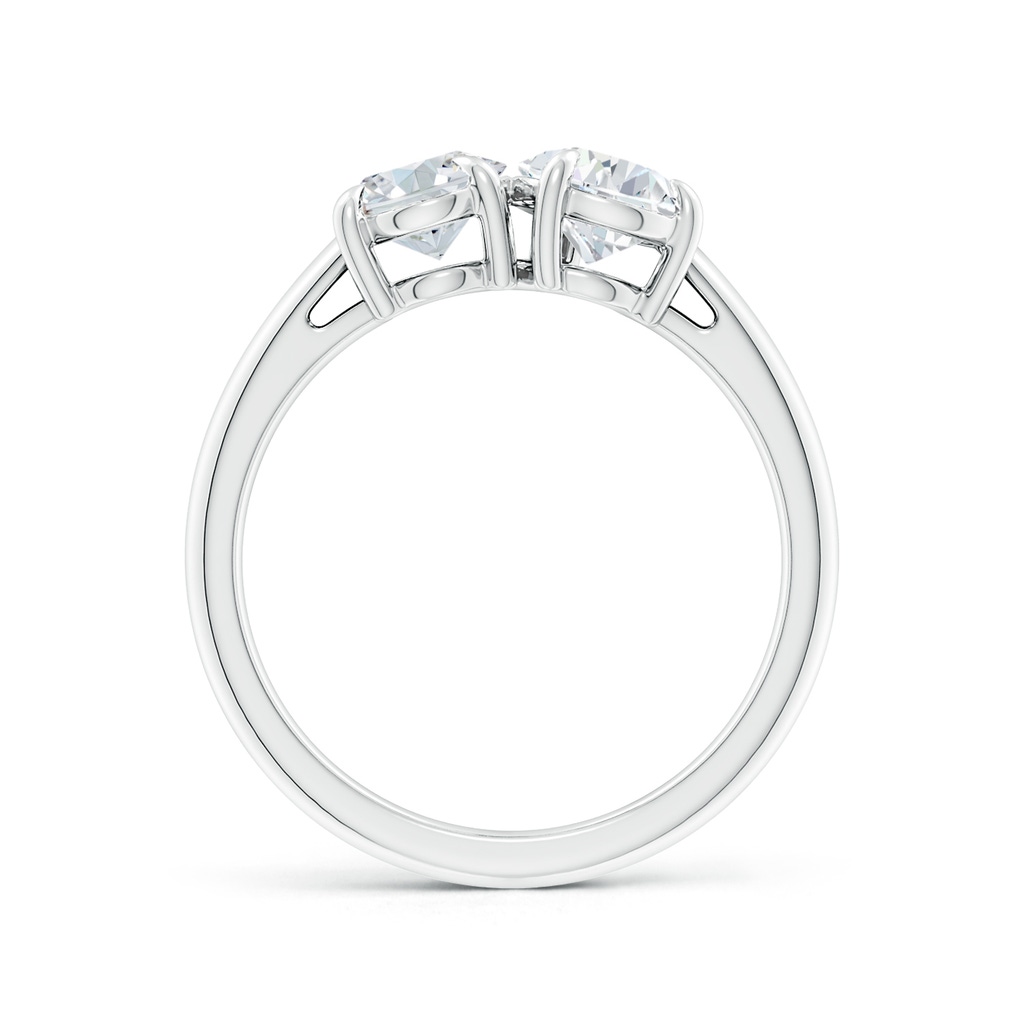 7.7x5.7mm GVS2 Oval & Pear Diamond Two-Stone Engagement Ring in S999 Silver - side 199