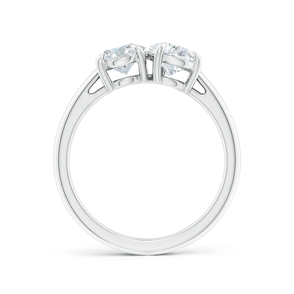 7.7x5.7mm GVS2 Oval & Pear Diamond Two-Stone Engagement Ring in S999 Silver side 199