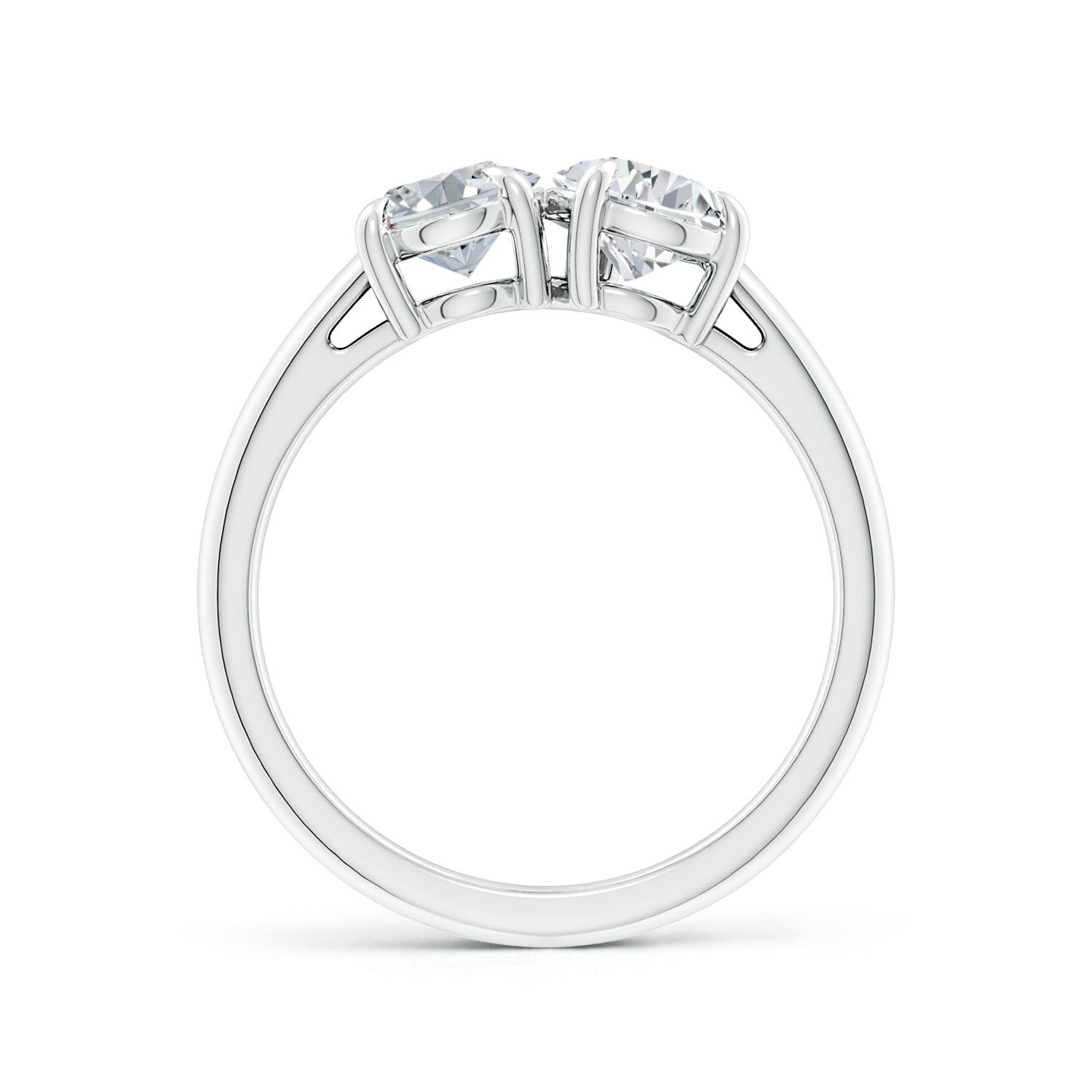 7.7x5.7mm HSI2 Oval & Pear Diamond Two-Stone Engagement Ring in White Gold - side 2