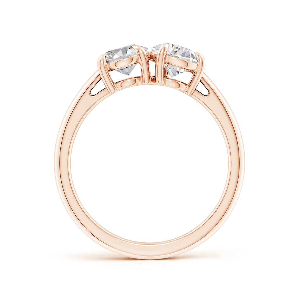 7.7x5.7mm IJI1I2 Oval & Pear Diamond Two-Stone Engagement Ring in Rose Gold Side 199