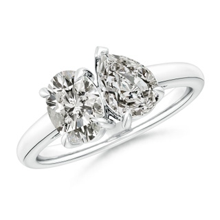 7.7x5.7mm KI3 Oval & Pear Diamond Two-Stone Engagement Ring in P950 Platinum