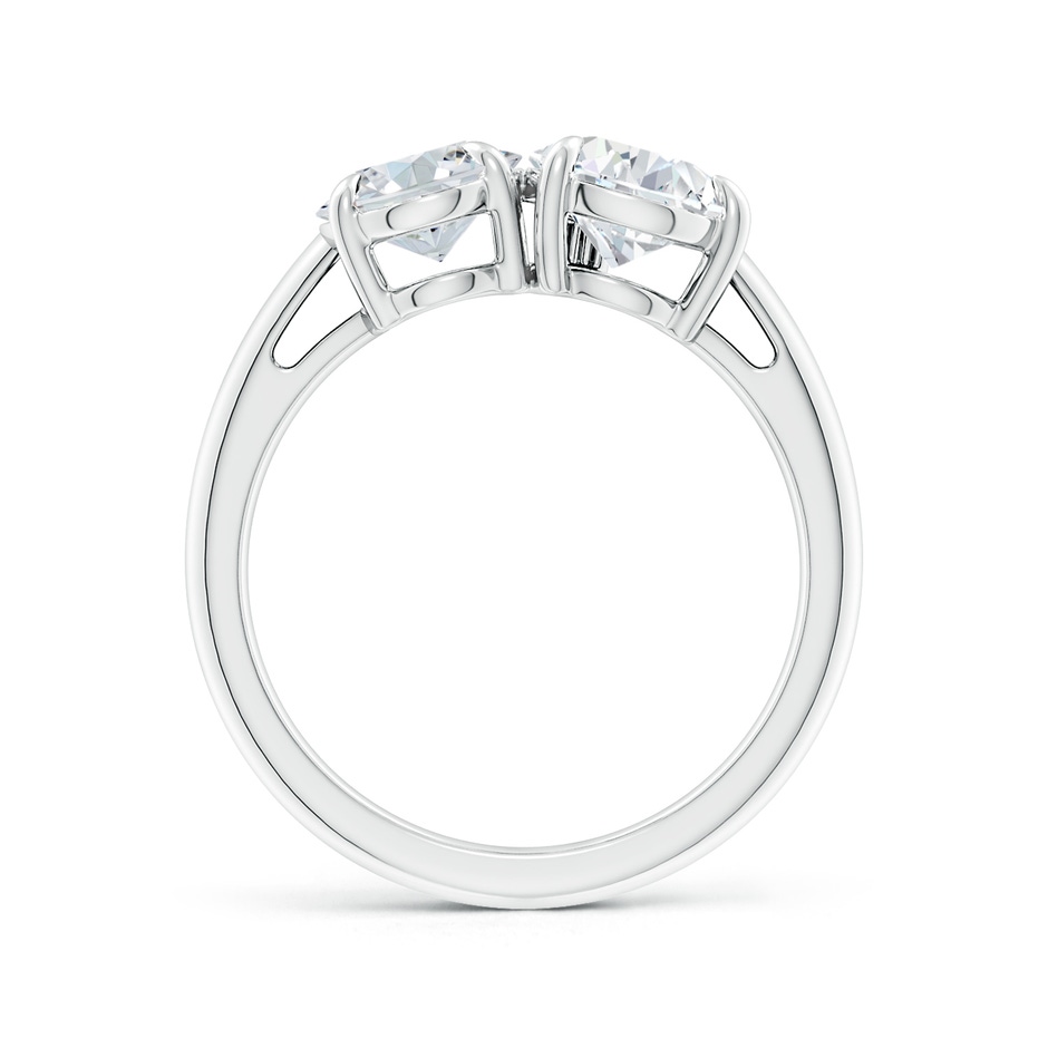8.5x6.5mm GVS2 Oval & Pear Diamond Two-Stone Engagement Ring in S999 Silver side 199