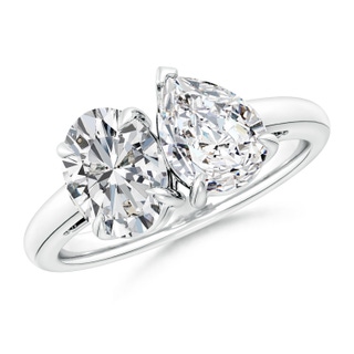 8.5x6.5mm HSI2 Oval & Pear Diamond Two-Stone Engagement Ring in P950 Platinum