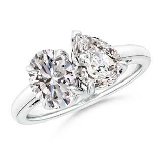 8.5x6.5mm IJI1I2 Oval & Pear Diamond Two-Stone Engagement Ring in P950 Platinum