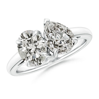 8.5x6.5mm KI3 Oval & Pear Diamond Two-Stone Engagement Ring in P950 Platinum