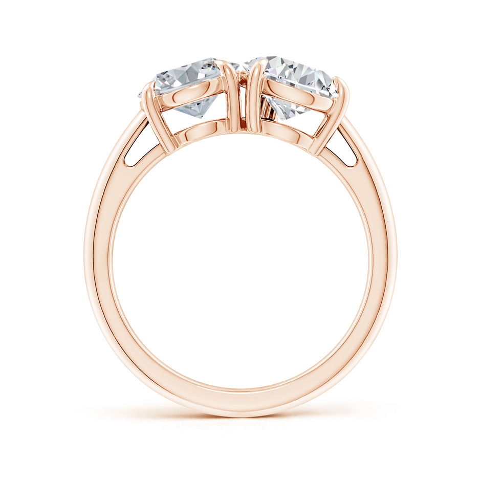 9x7mm HSI2 Oval & Pear Diamond Two-Stone Engagement Ring in 18K Rose Gold side 199