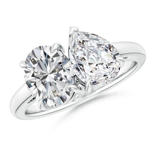 9x7mm HSI2 Oval & Pear Diamond Two-Stone Engagement Ring in P950 Platinum