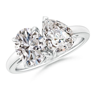 9x7mm IJI1I2 Oval & Pear Diamond Two-Stone Engagement Ring in P950 Platinum