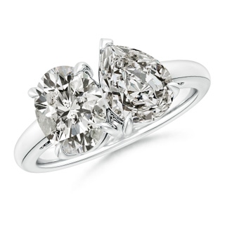 9x7mm KI3 Oval & Pear Diamond Two-Stone Engagement Ring in P950 Platinum