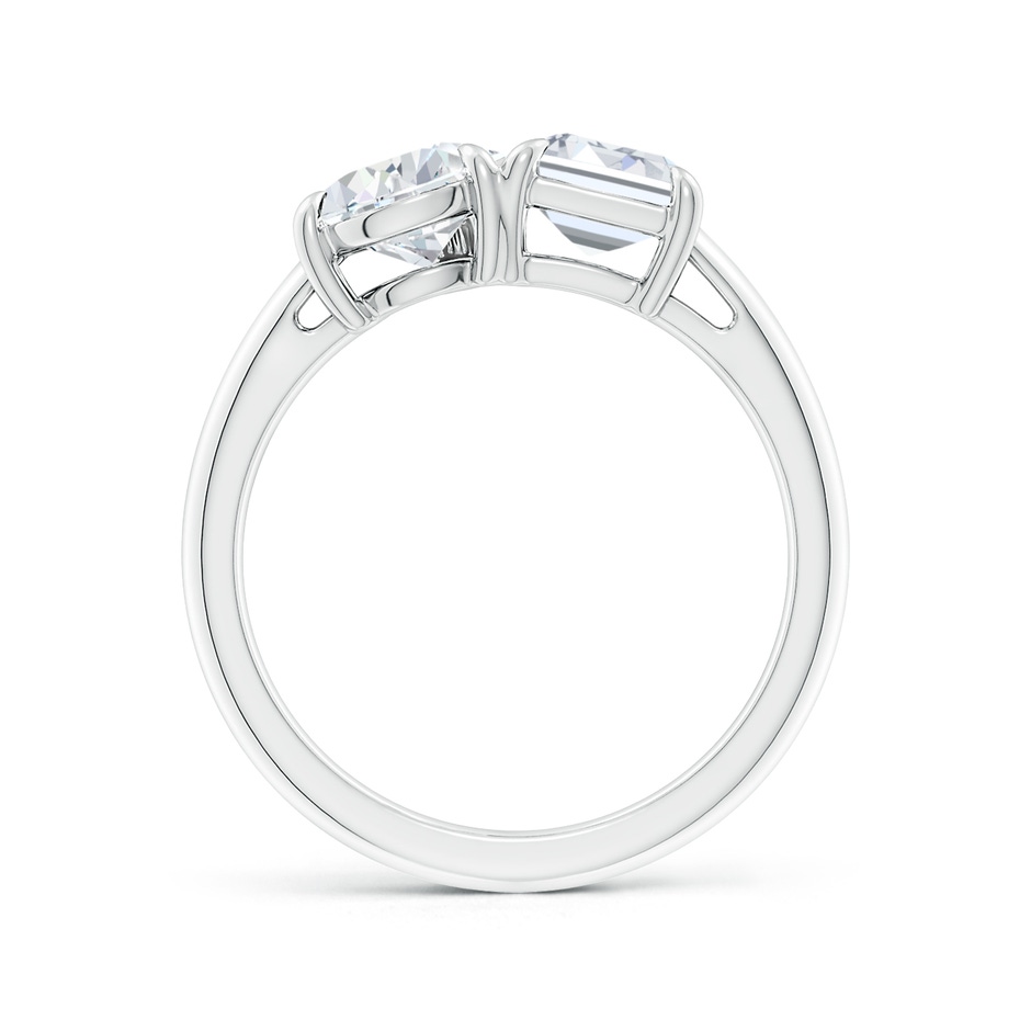 7.5x5.5mm GVS2 Emerald-Cut & Pear Diamond Two-Stone Engagement Ring in P950 Platinum side 199