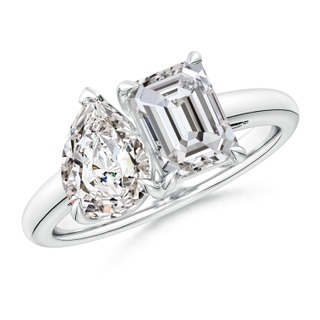 7.5x5.5mm IJI1I2 Emerald-Cut & Pear Diamond Two-Stone Engagement Ring in P950 Platinum