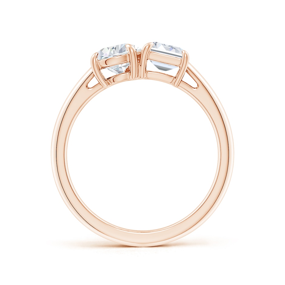 7x5mm GVS2 Emerald-Cut & Pear Diamond Two-Stone Engagement Ring in Rose Gold side 199