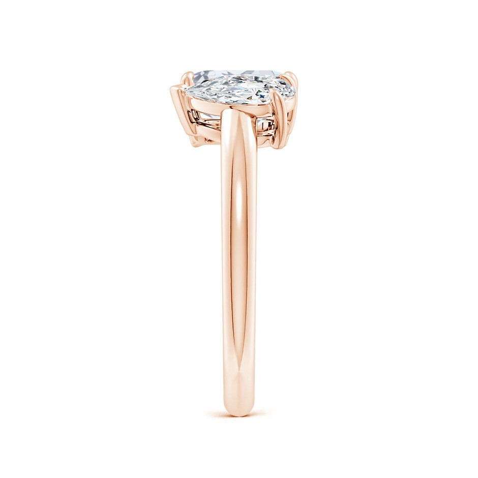 7x5mm GVS2 Emerald-Cut & Pear Diamond Two-Stone Engagement Ring in Rose Gold side 299