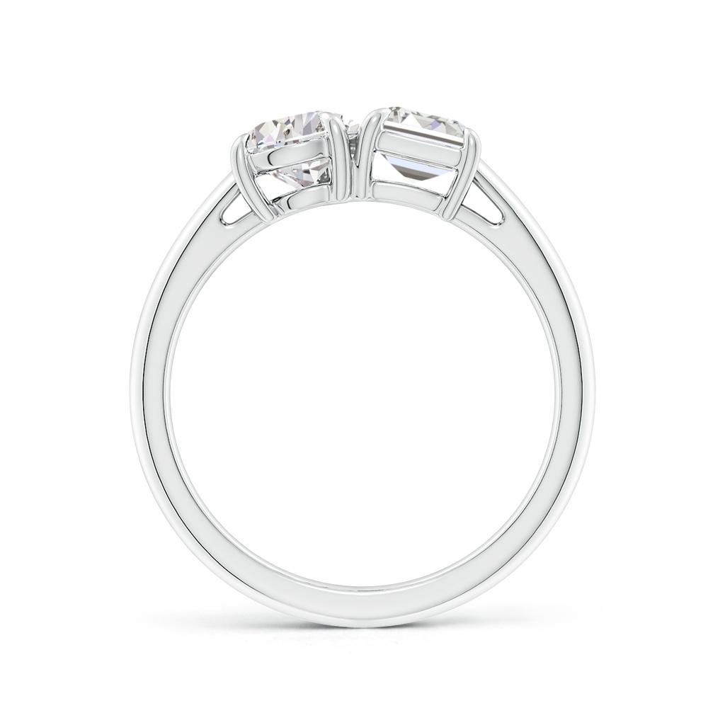 7x5mm IJI1I2 Emerald-Cut & Pear Diamond Two-Stone Engagement Ring in White Gold Side 199
