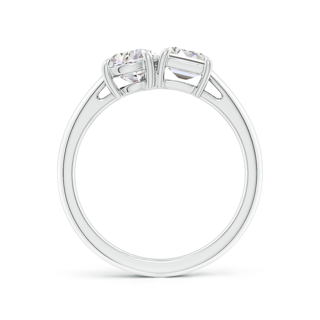 7x5mm IJI1I2 Emerald-Cut & Pear Diamond Two-Stone Engagement Ring in White Gold - side 199