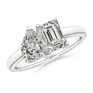 7x5mm KI3 Emerald-Cut & Pear Diamond Two-Stone Engagement Ring in P950 Platinum