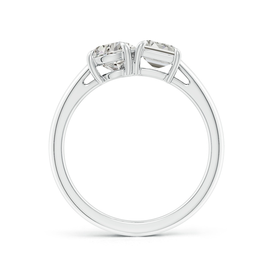 7x5mm KI3 Emerald-Cut & Pear Diamond Two-Stone Engagement Ring in S999 Silver side 199