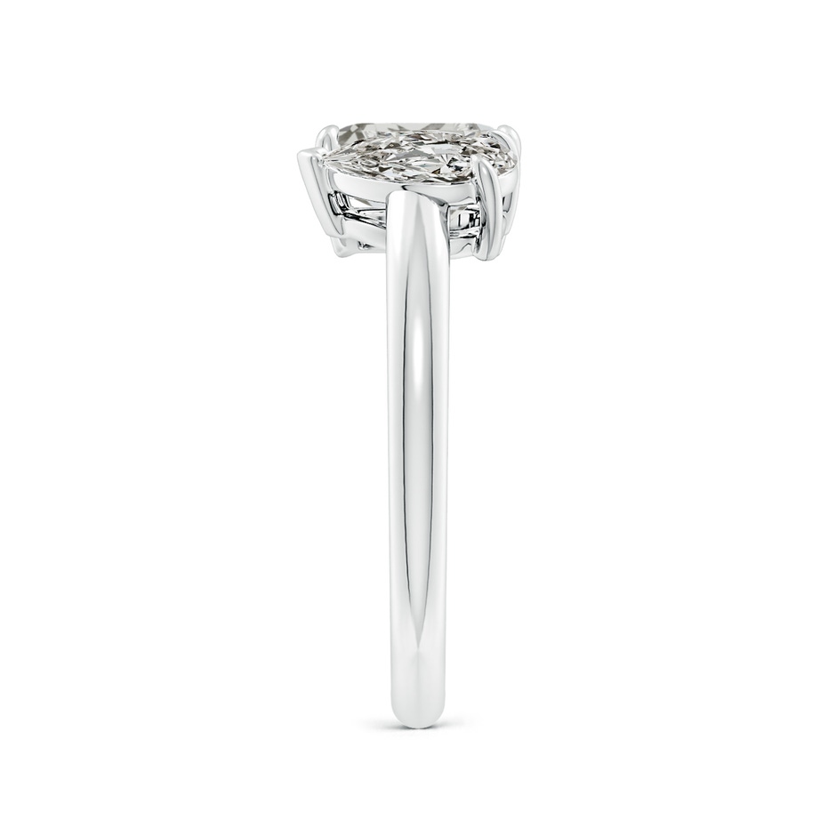 7x5mm KI3 Emerald-Cut & Pear Diamond Two-Stone Engagement Ring in S999 Silver side 299