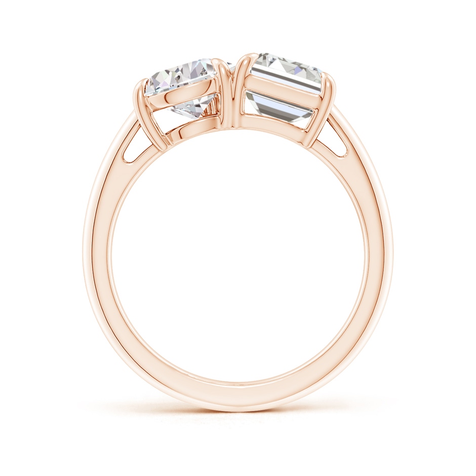 8.5x6.5mm IJI1I2 Emerald-Cut & Pear Diamond Two-Stone Engagement Ring in 18K Rose Gold side 199