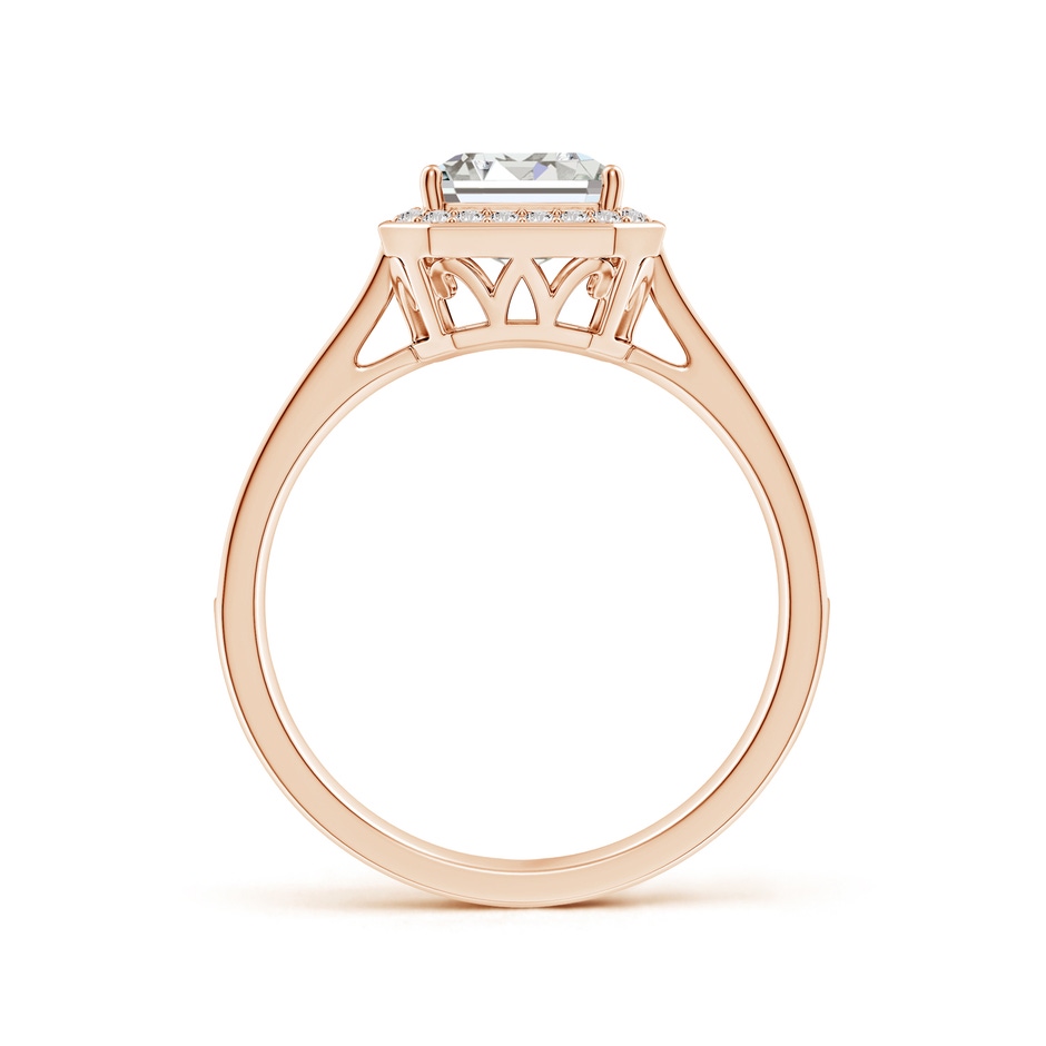 8.5x6.5mm IJI1I2 Emerald-Cut Diamond Halo Cocktail Ring in 18K Rose Gold side 199