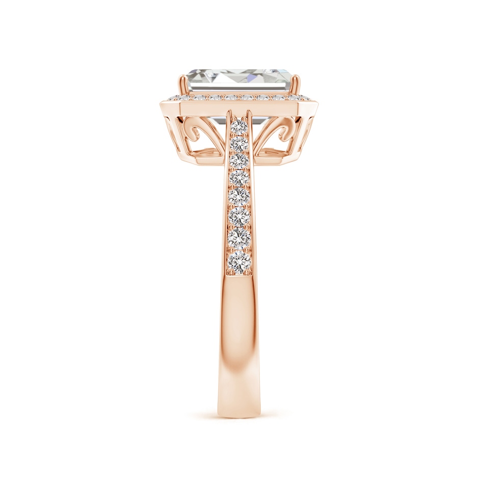 8.5x6.5mm IJI1I2 Emerald-Cut Diamond Halo Cocktail Ring in 18K Rose Gold side 299