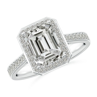 8.5x6.5mm KI3 Emerald-Cut Diamond Halo Cocktail Ring in P950 Platinum