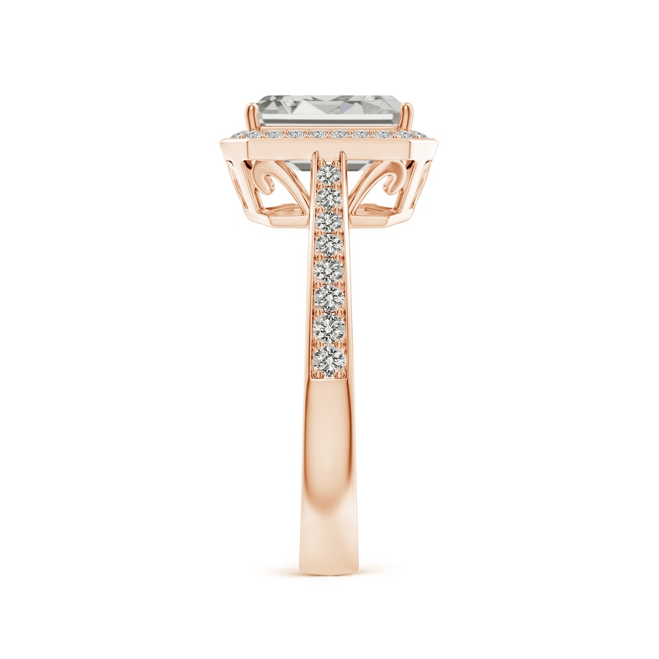 8.5x6.5mm KI3 Emerald-Cut Diamond Halo Cocktail Ring in Rose Gold side 299