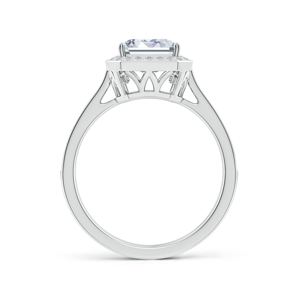 9x7mm HSI2 Emerald-Cut Diamond Halo Cocktail Ring in White Gold - side 199