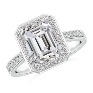 9x7mm IJI1I2 Emerald-Cut Diamond Halo Cocktail Ring in P950 Platinum