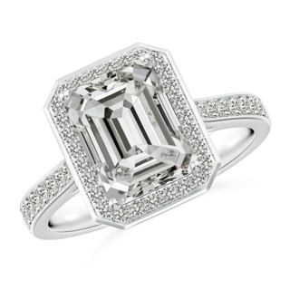 9x7mm KI3 Emerald-Cut Diamond Halo Cocktail Ring in P950 Platinum