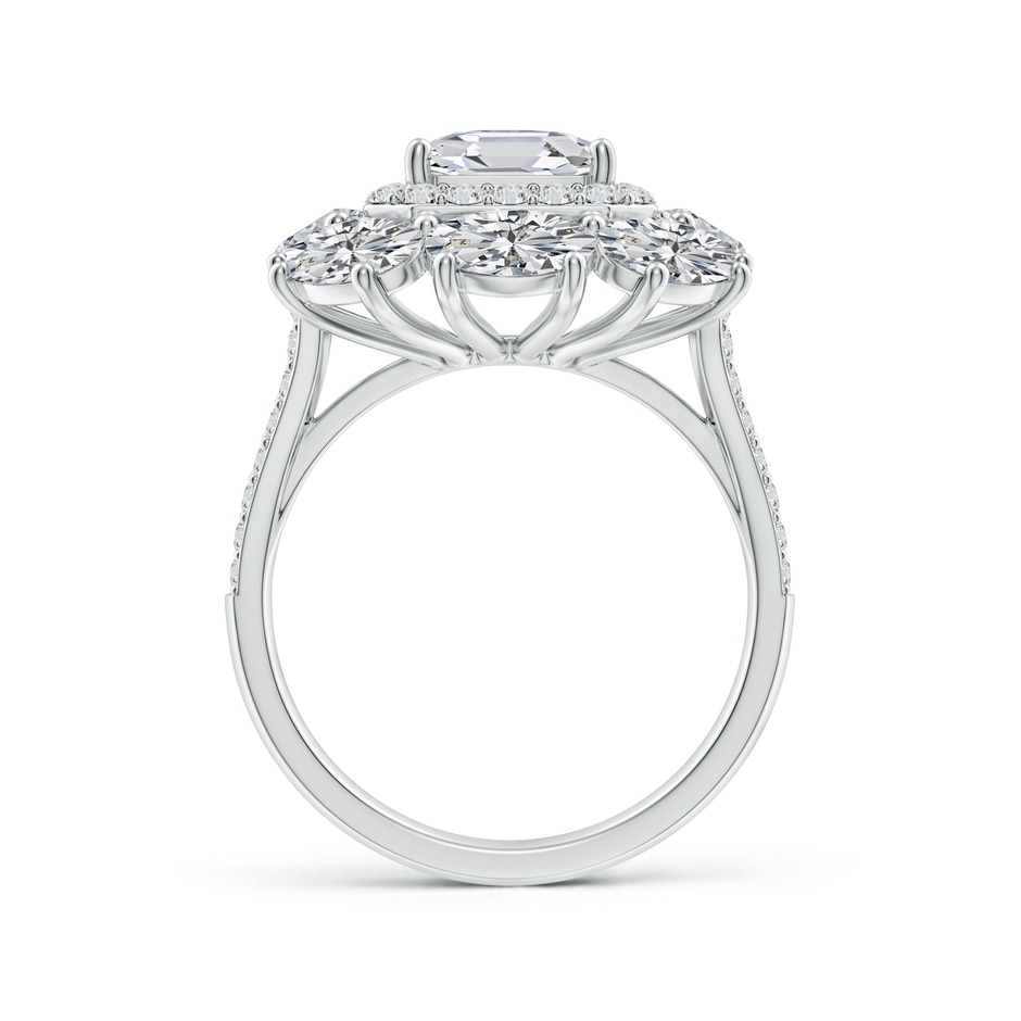 7.5mm HSI2 Asscher-Cut Diamond Split Shank Halo Cocktail Ring in White Gold side 199