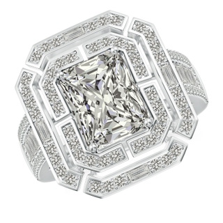 9.5x7.5mm KI3 Radiant-Cut Diamond Double Halo Cocktail Ring in P950 Platinum