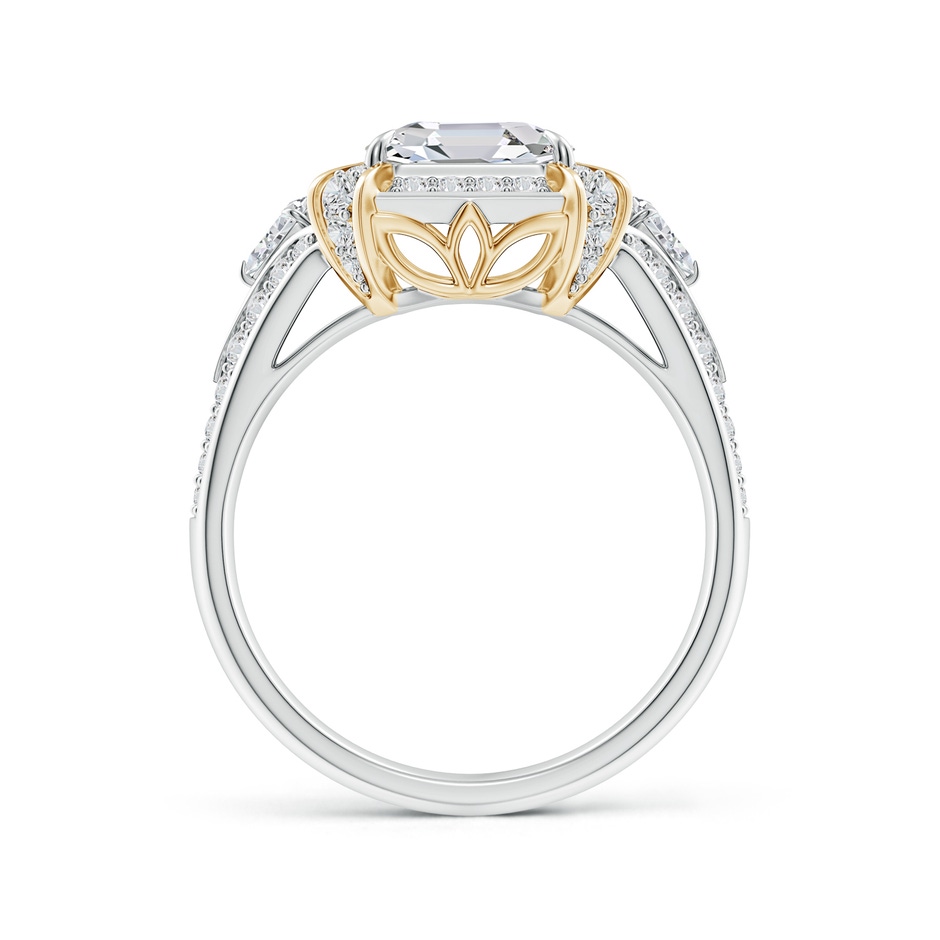 7.5mm HSI2 Asscher-Cut Diamond Split Shank Halo Cocktail Ring in White Gold Yellow Gold side 199