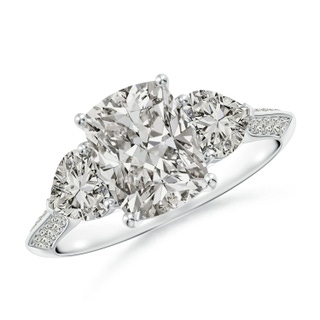 8.5x6.5mm KI3 Cushion Rectangular Diamond Three Stone Cocktail Ring in P950 Platinum