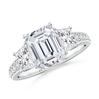 8.5x6.5mm HSI2 Emerald-Cut Diamond Reverse Tapered Shank Cocktail Ring in P950 Platinum