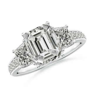 8.5x6.5mm KI3 Emerald-Cut Diamond Reverse Tapered Shank Cocktail Ring in P950 Platinum