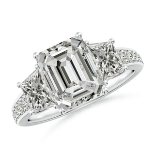 9x7mm KI3 Emerald-Cut Diamond Reverse Tapered Shank Cocktail Ring in P950 Platinum