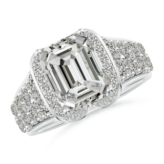 10.5x7.5mm KI3 Emerald-Cut Diamond Twin Butterfly Cocktail Ring in P950 Platinum