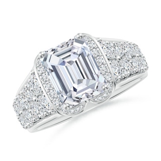 9x7mm GVS2 Emerald-Cut Diamond Twin Butterfly Cocktail Ring in P950 Platinum