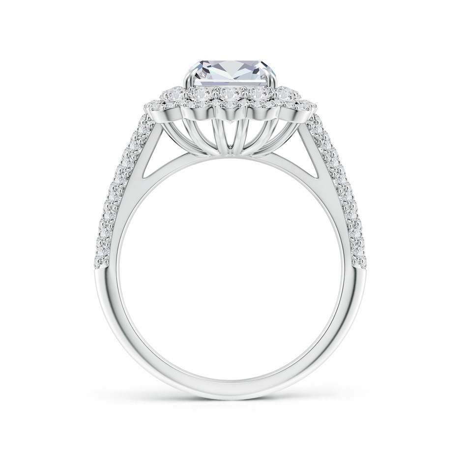 9x7mm HSI2 Cushion Rectangular Diamond Floral Double Halo Cocktail Ring in White Gold side 199