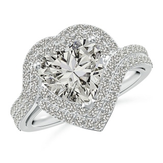 9mm KI3 Heart Diamond Twin Layered Halo Cocktail Ring in P950 Platinum