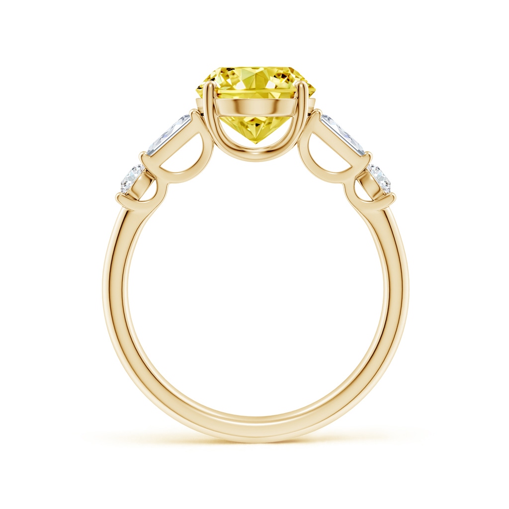 10x8mm AAAA Oval Diamond Side Stone Cocktail Ring in Yellow Gold - side 199