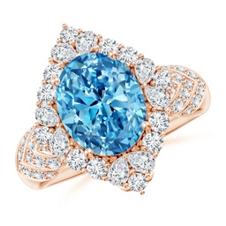Halo Blue Diamond Halo Rings