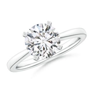 8.9mm HSI2 Round Diamond Reverse Tapered Shank Solitaire Engagement Ring in P950 Platinum
